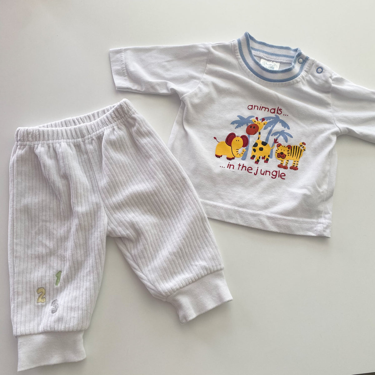 Vintage ZEB Baby Long Sleeve Top & Velour Pants - Size 3-6M