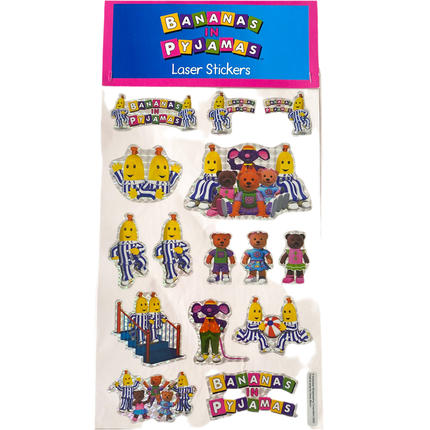Vintage Bananas In Pyjamas Laser Stickers (NEW)