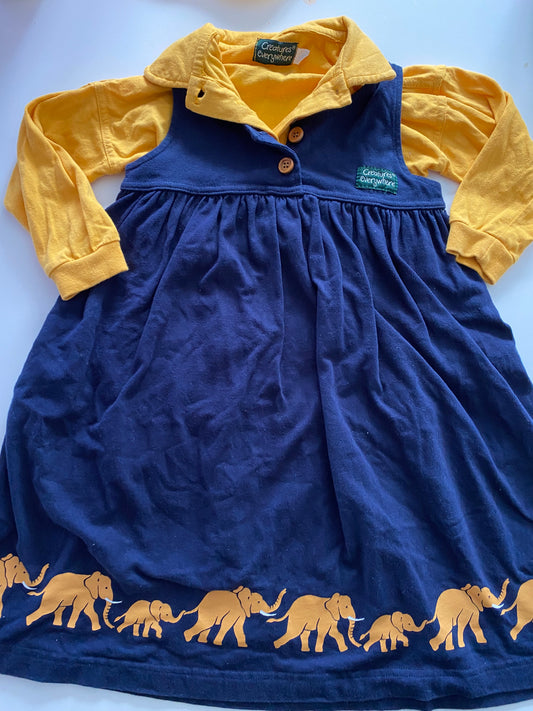 Vintage NZ Creatures Everywhere Dress & Shirt - Size 2