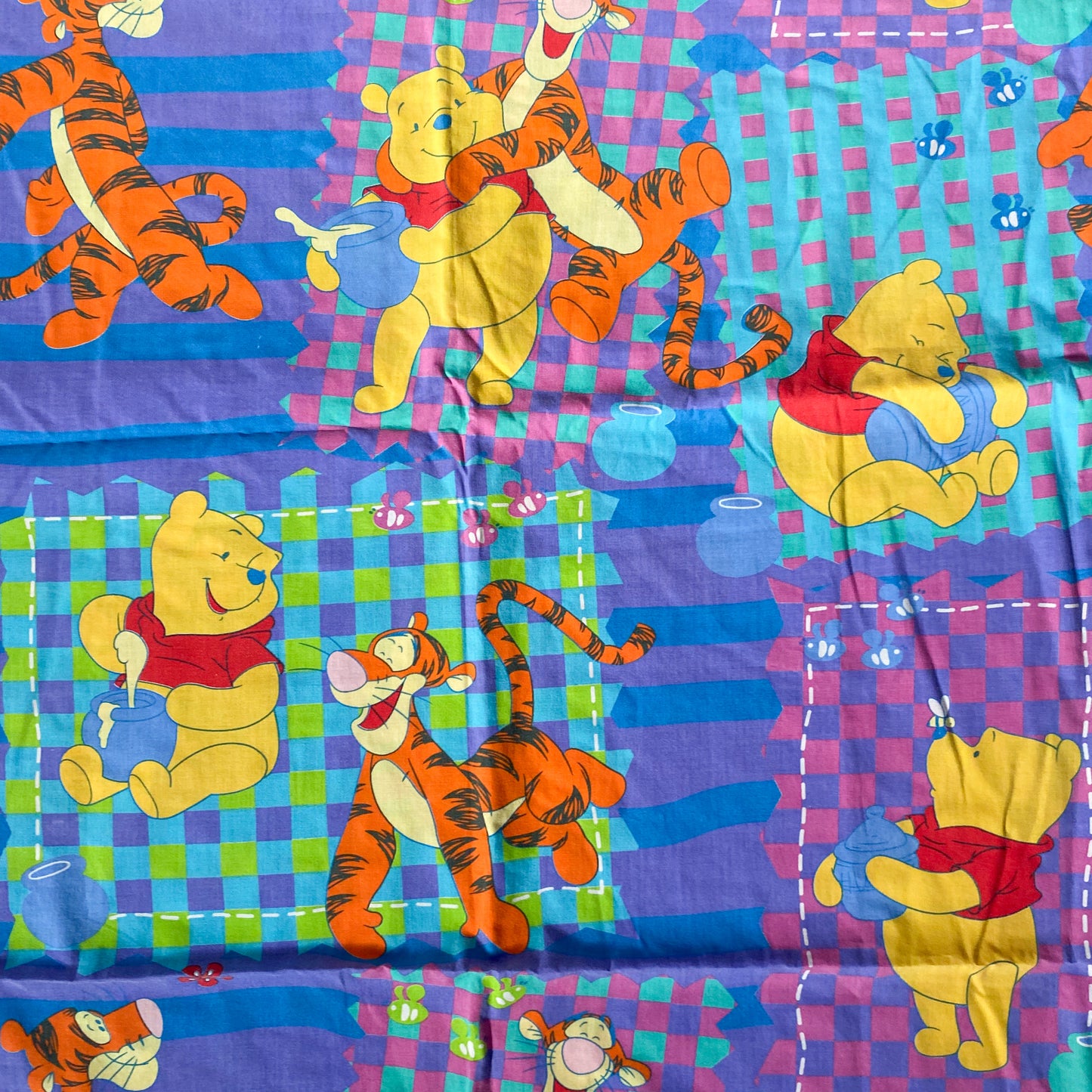 Vintage Disney Winnie The Pooh Single Flat Sheet