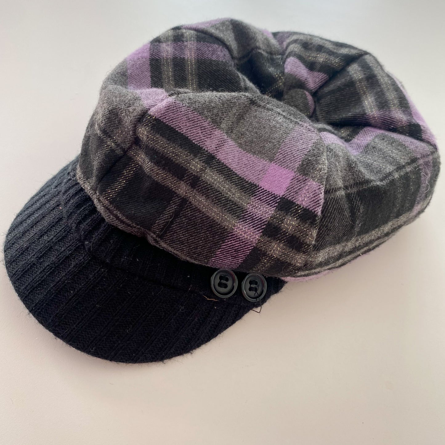 Y2K Wool Tartan Hat - Size Child