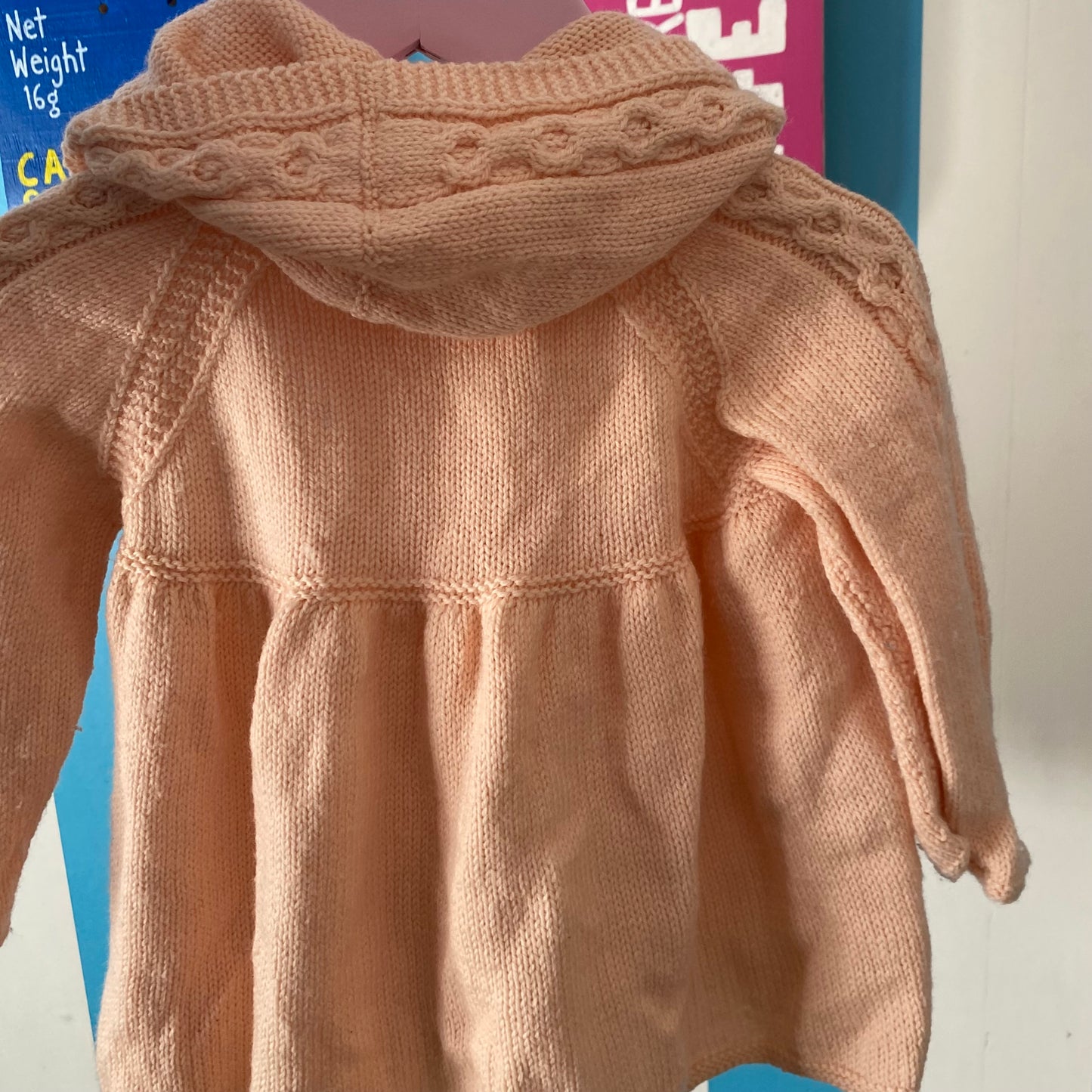 Handmade Knit Hooded Cardigan - Size 1-2Y