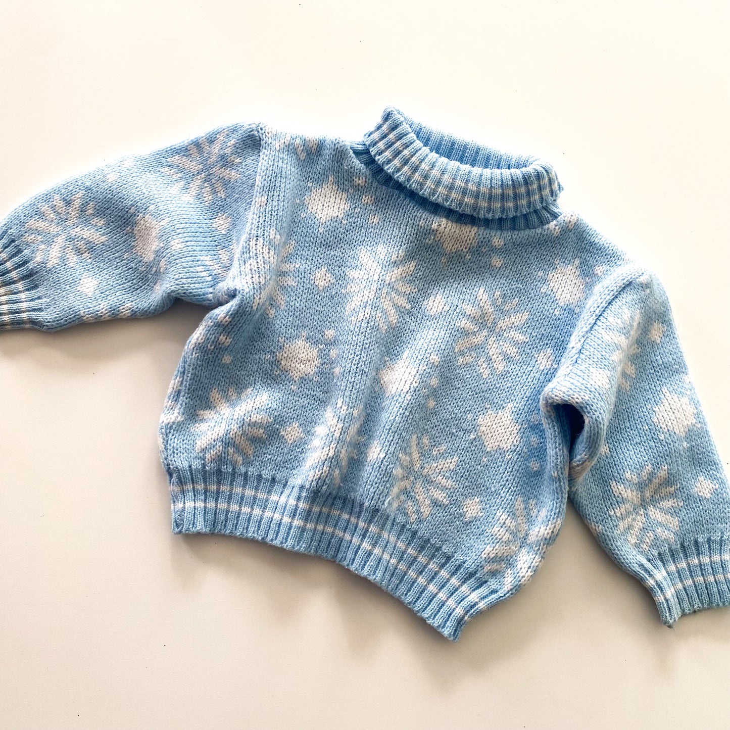 Handmade Snowflake Knit Jumper - Size 6-12M