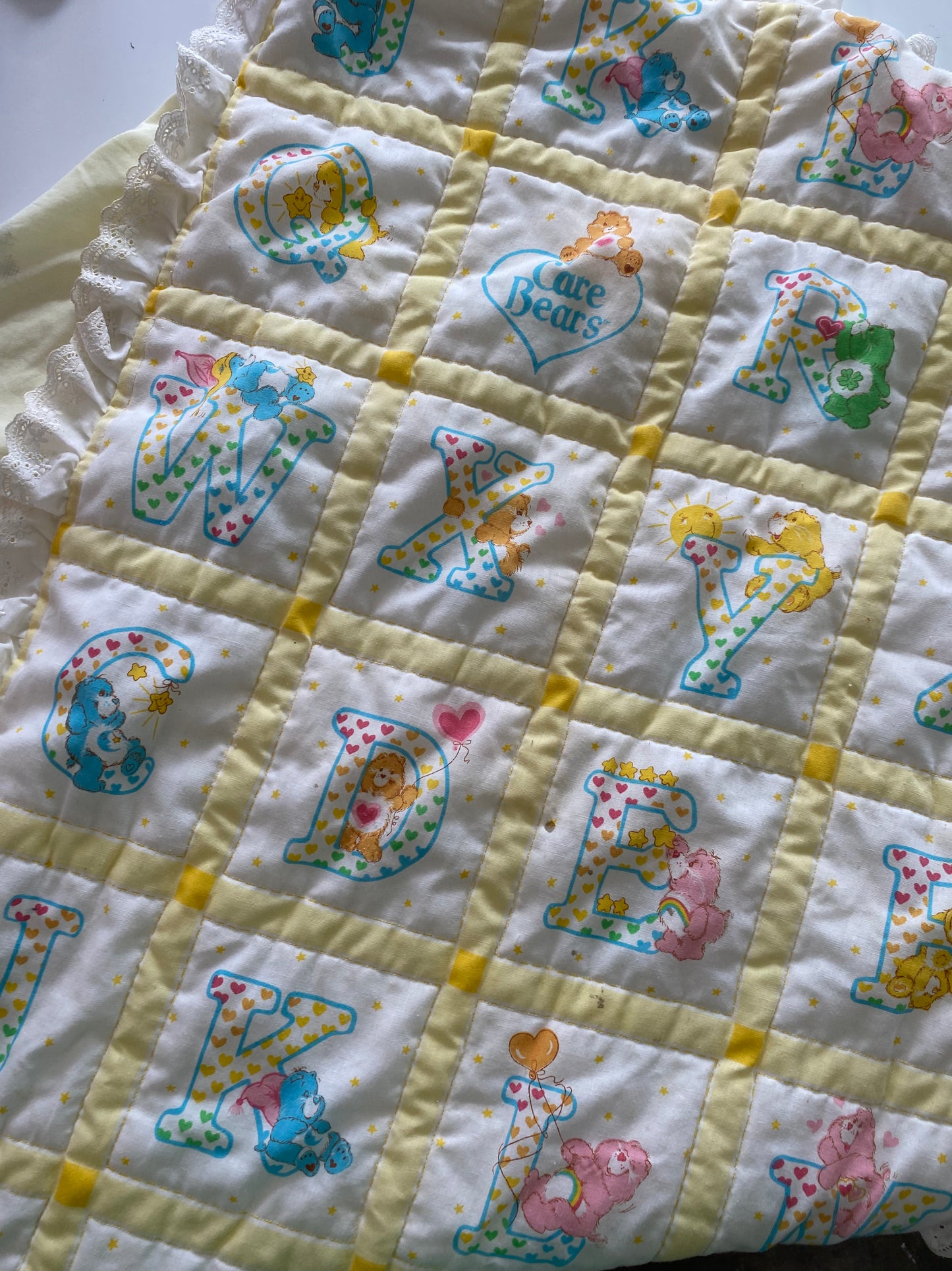 Vintage CareBears Cot Quilt