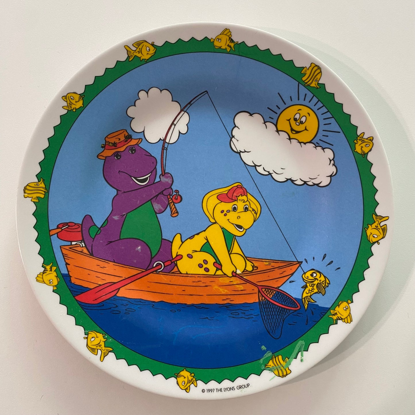 Vintage 1997 Barney Melamine Plate