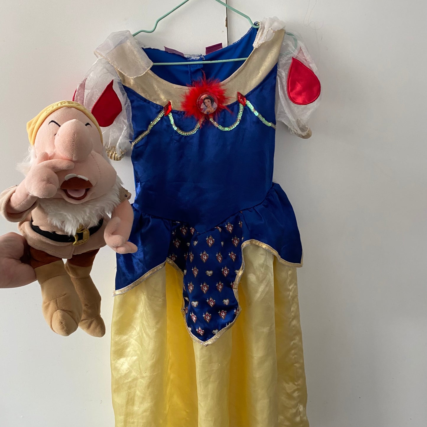Disney Snow White Costume & Dwarf Plush - Size 4-6Y