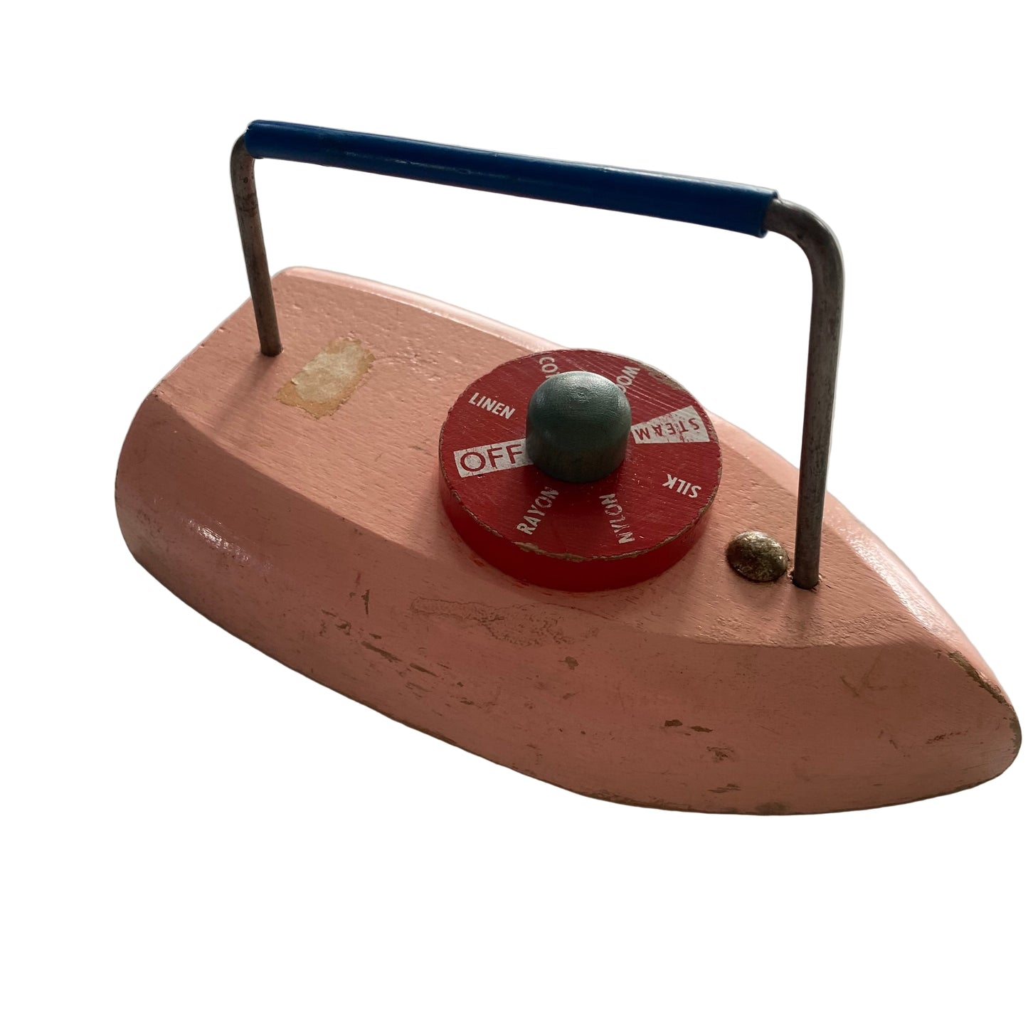 Vintage Wooden Toy Iron