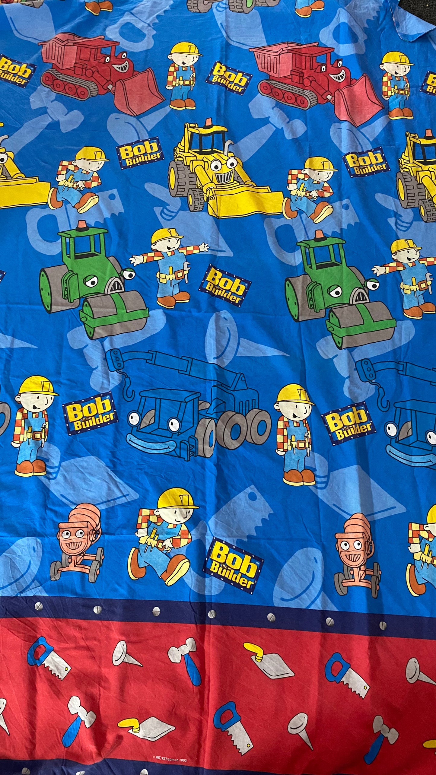 Vintage Bob The Builder Single Duvet & Pillowcase