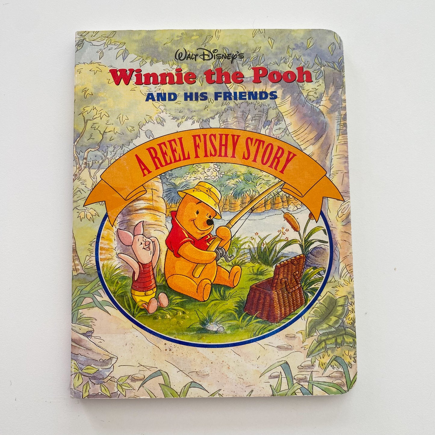 Vintage Disney Winnie The Pooh A Reel Fishy Story Board Book
