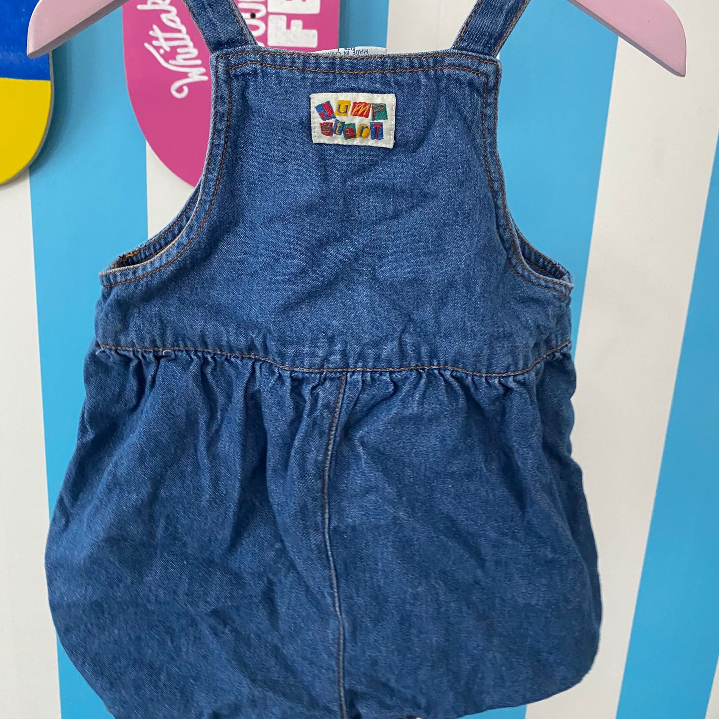 Vintage Jumpstart Bubble Denim Romper - Size 18M