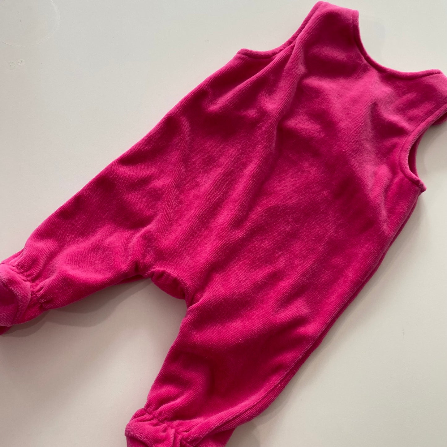 Sesame Street Elmo Pink Velour Footed Suit - Size 0-3M