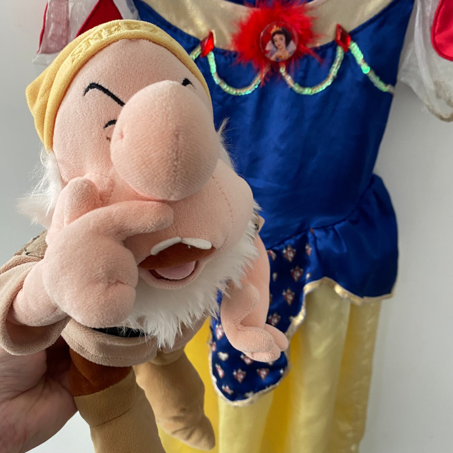 Disney Snow White Costume & Dwarf Plush - Size 4-6Y