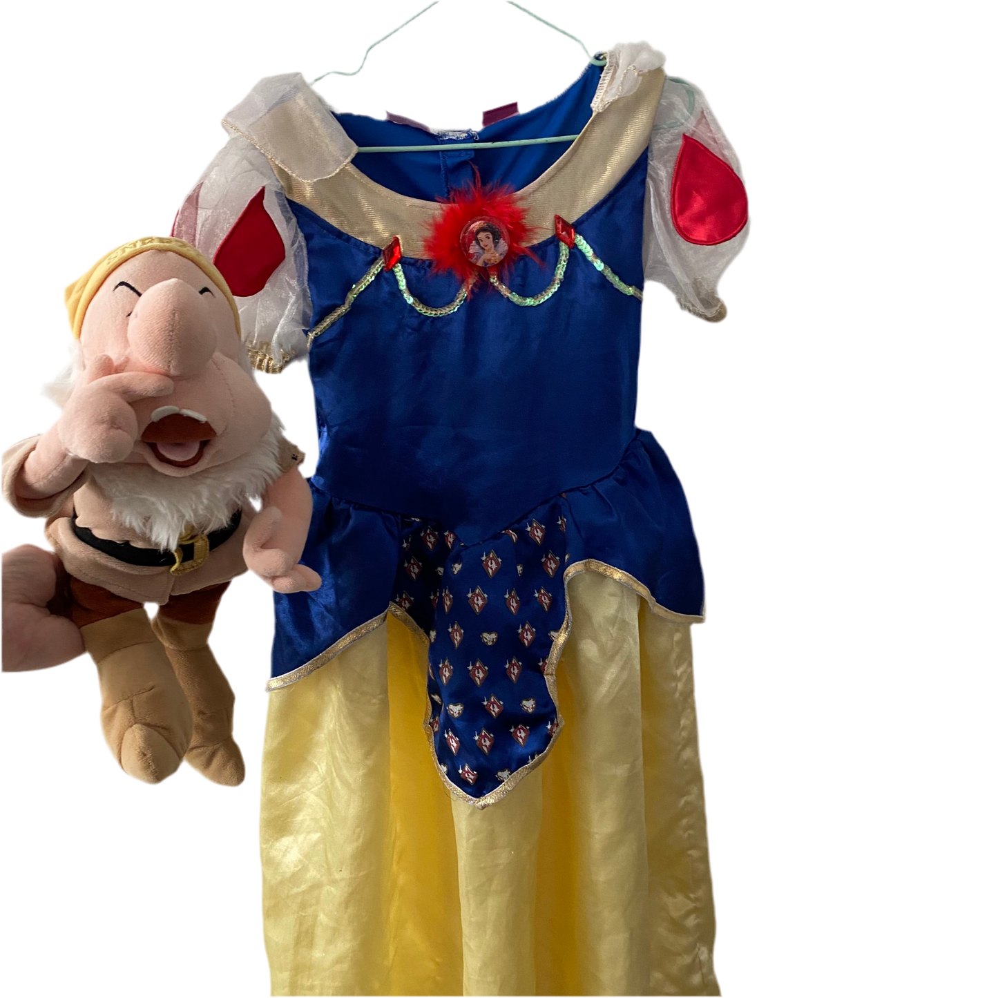 Disney Snow White Costume & Dwarf Plush - Size 4-6Y