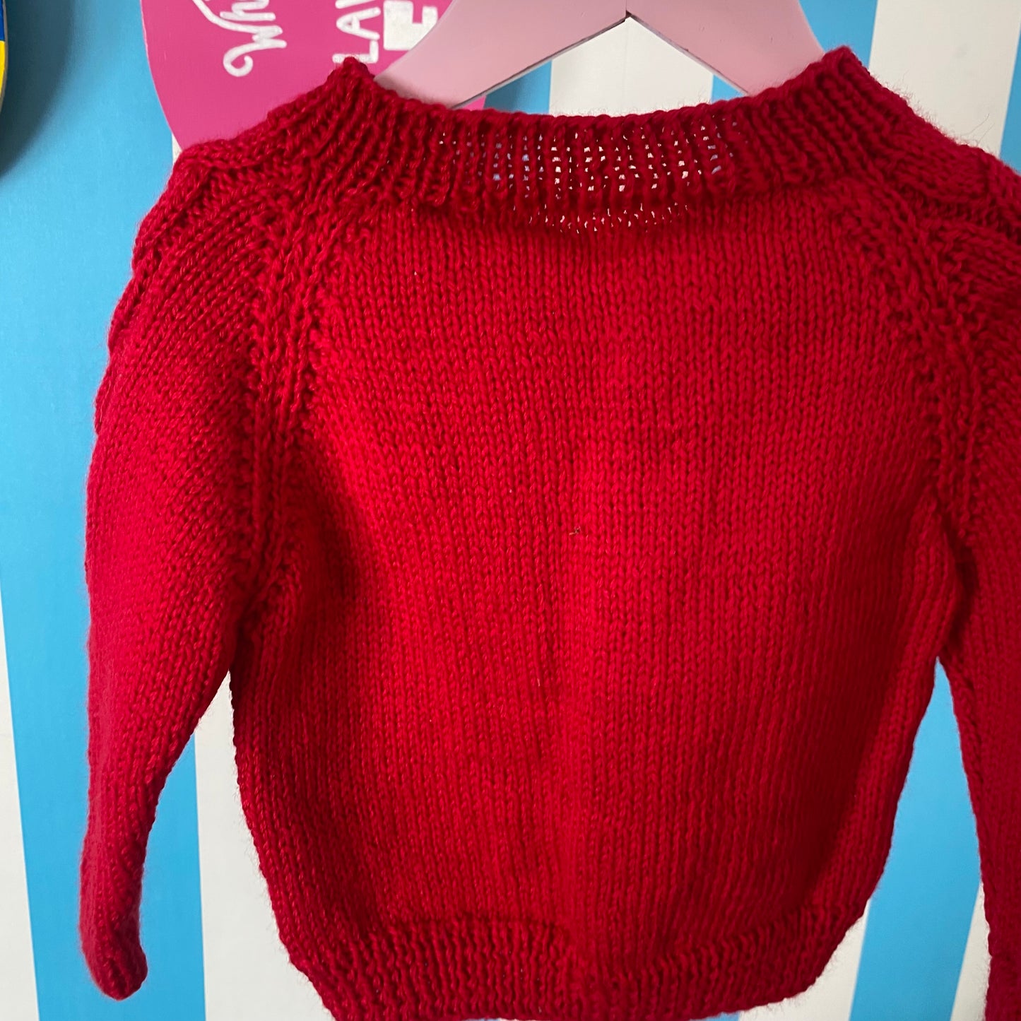 Handmade Red Knit Jumper & Beanie - Size 2