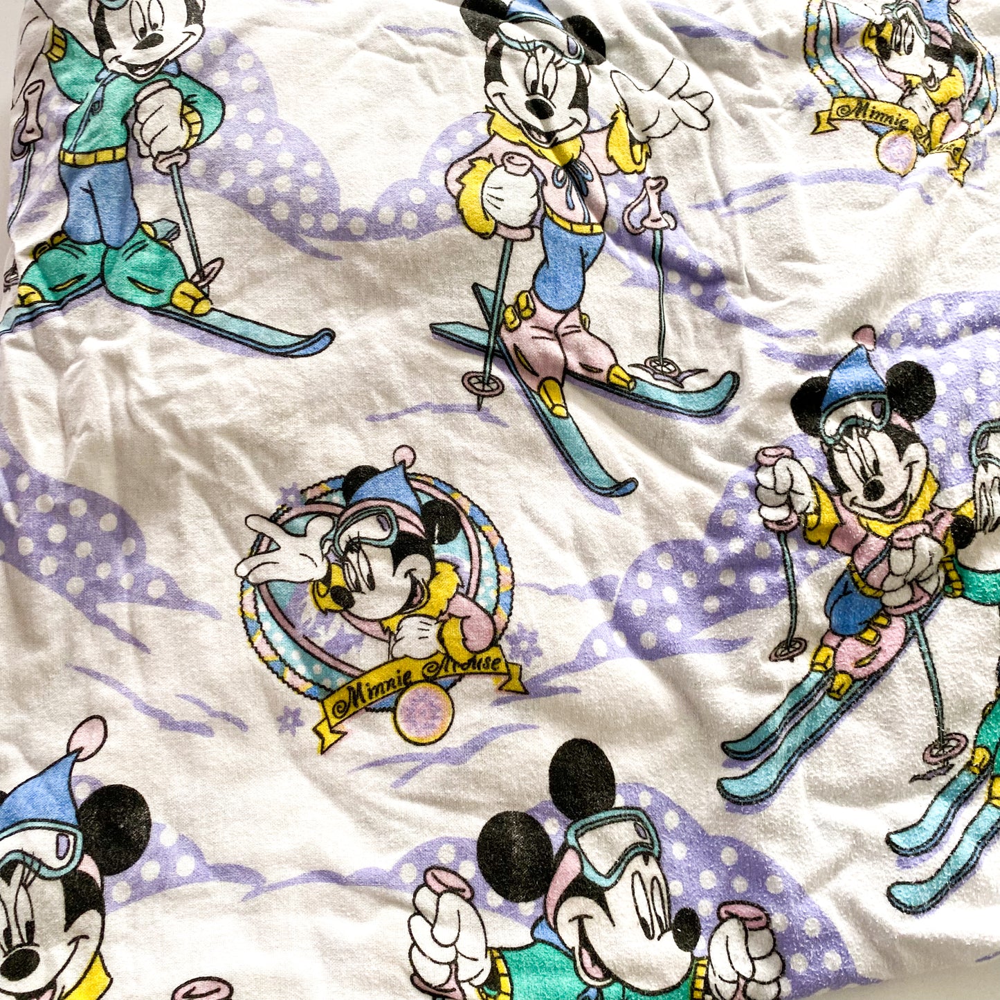 Vintage Disney Mickey Mouse Single Flannelette Flat Sheet