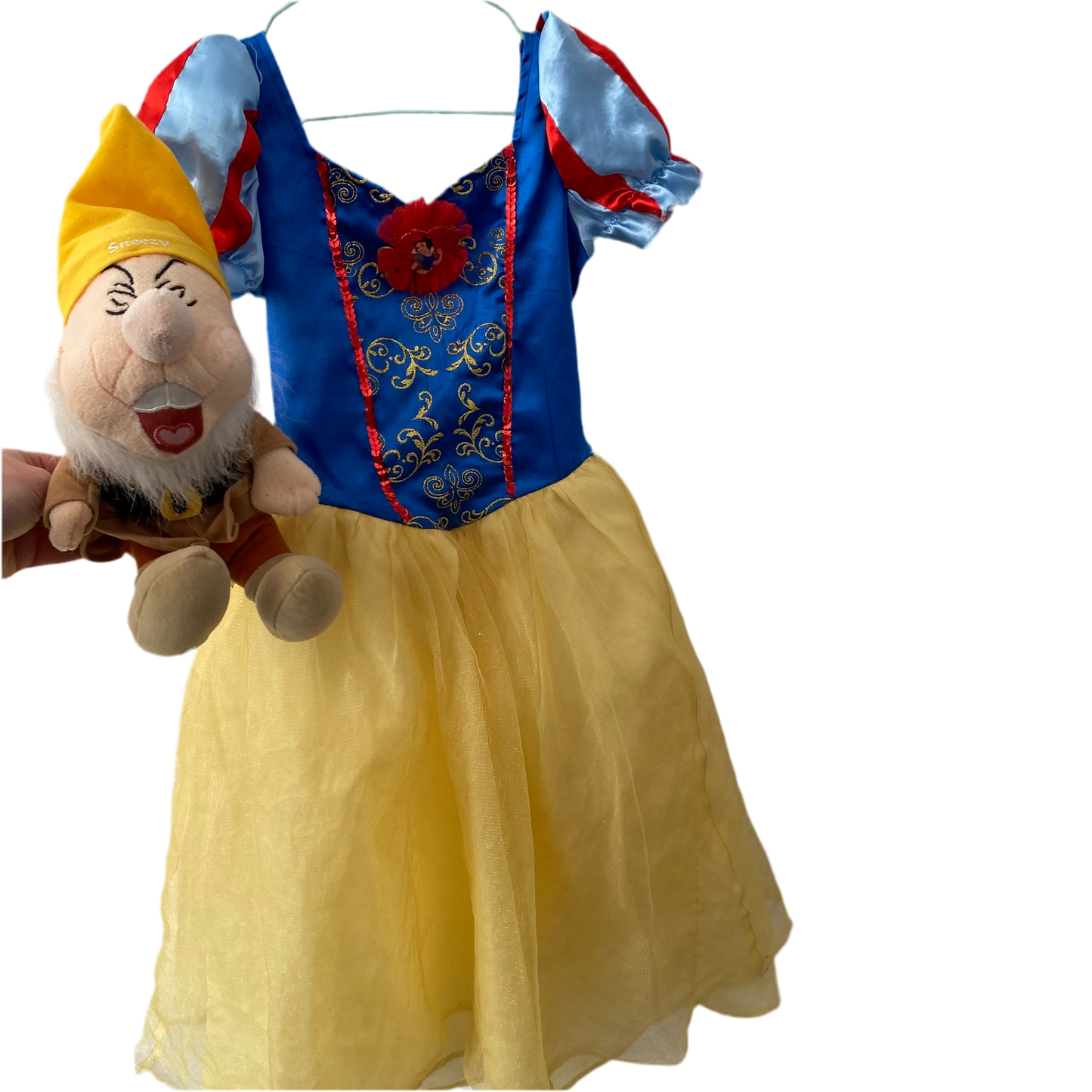 Disney Snow White Costume & Dwarf Plush - Size 2-5Y