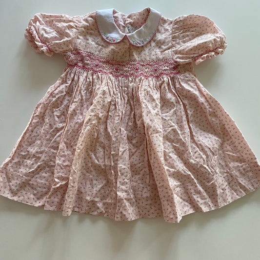 Vintage Smocked Dress - Size 6-12M