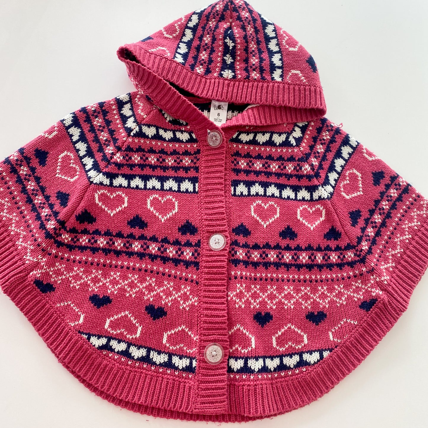 Hooded Knit Poncho - Size 6