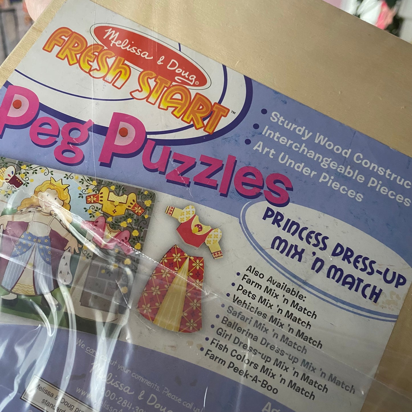 Melissa & Doug Princess Mix ‘N Match Wooden Peg Puzzle
