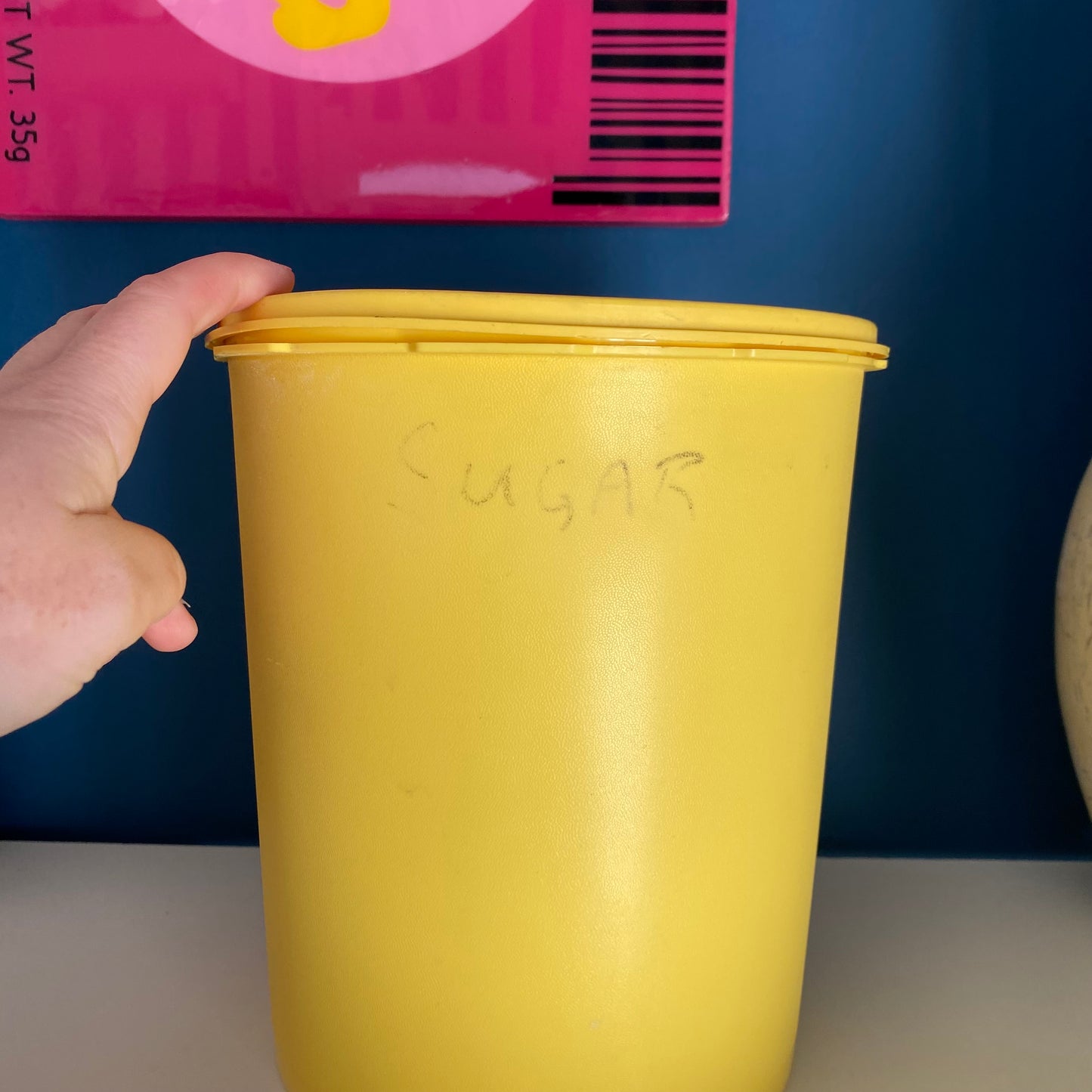 Vintage Large Yellow Tupperware Container