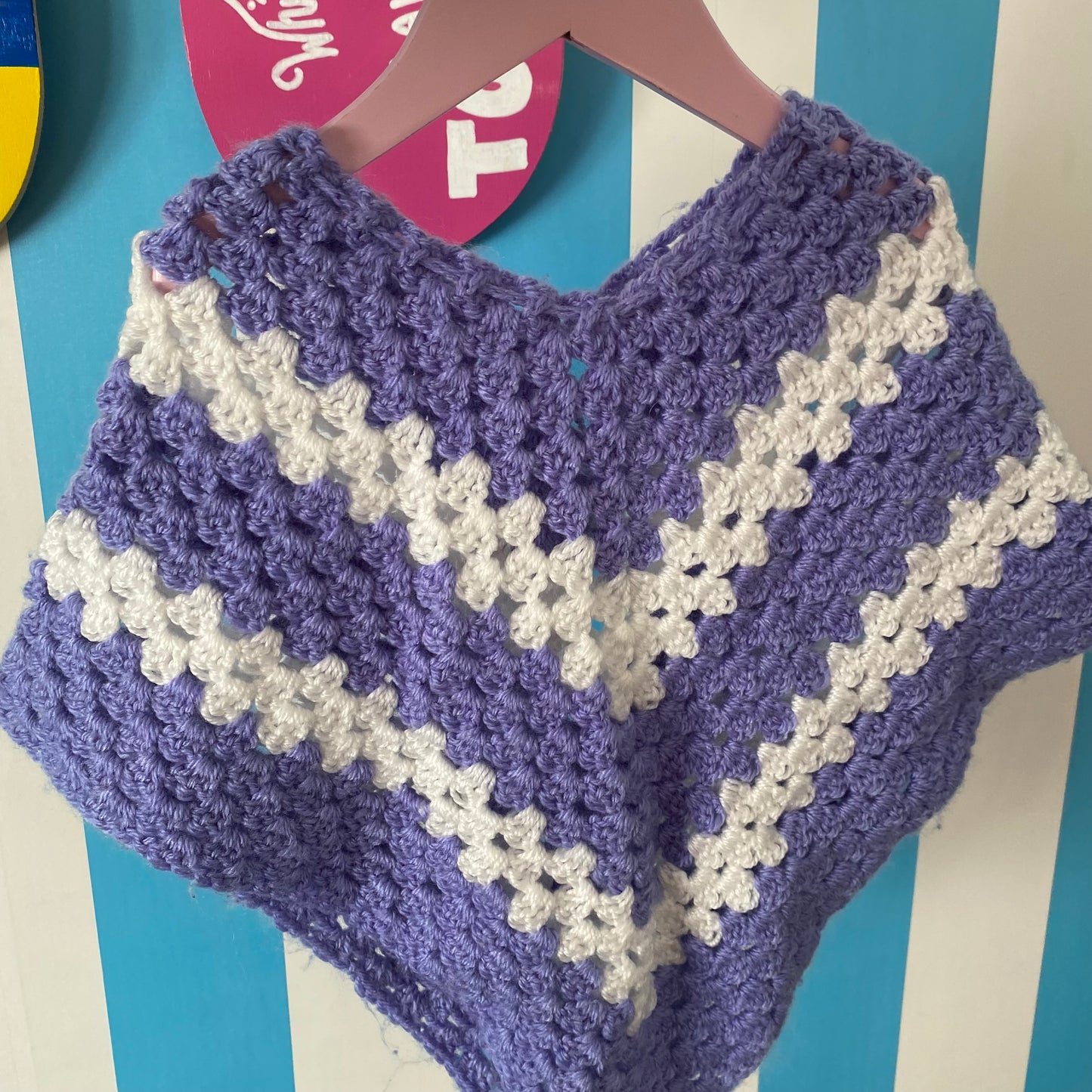 Handmade Knit Poncho - Size 2-5Y