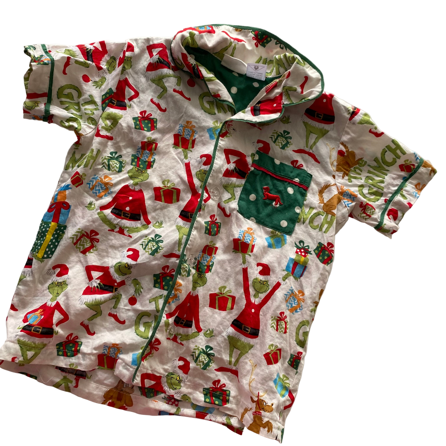 Peter Alexander Grinch Christmas Pyjama Top - Size 6