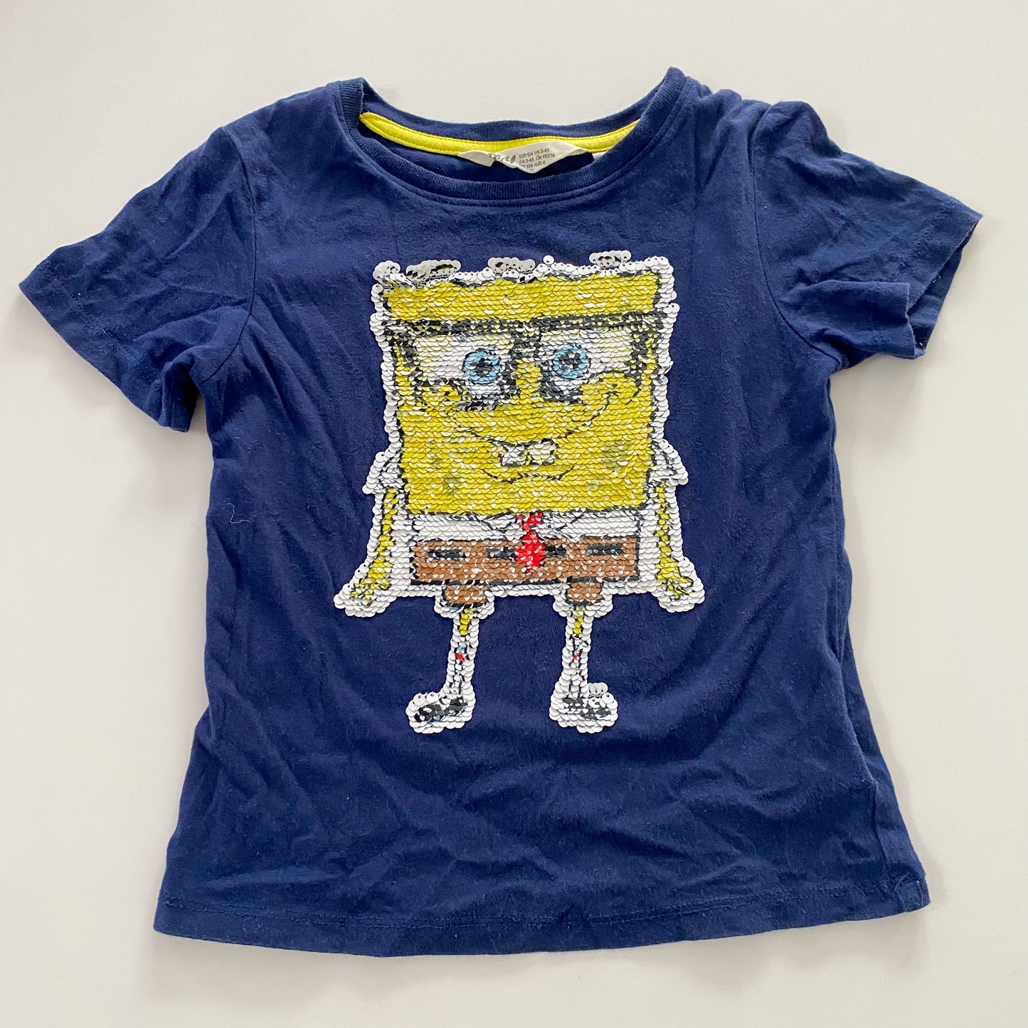 H&M SpongeBob Sequin Top - Size 3-4Y