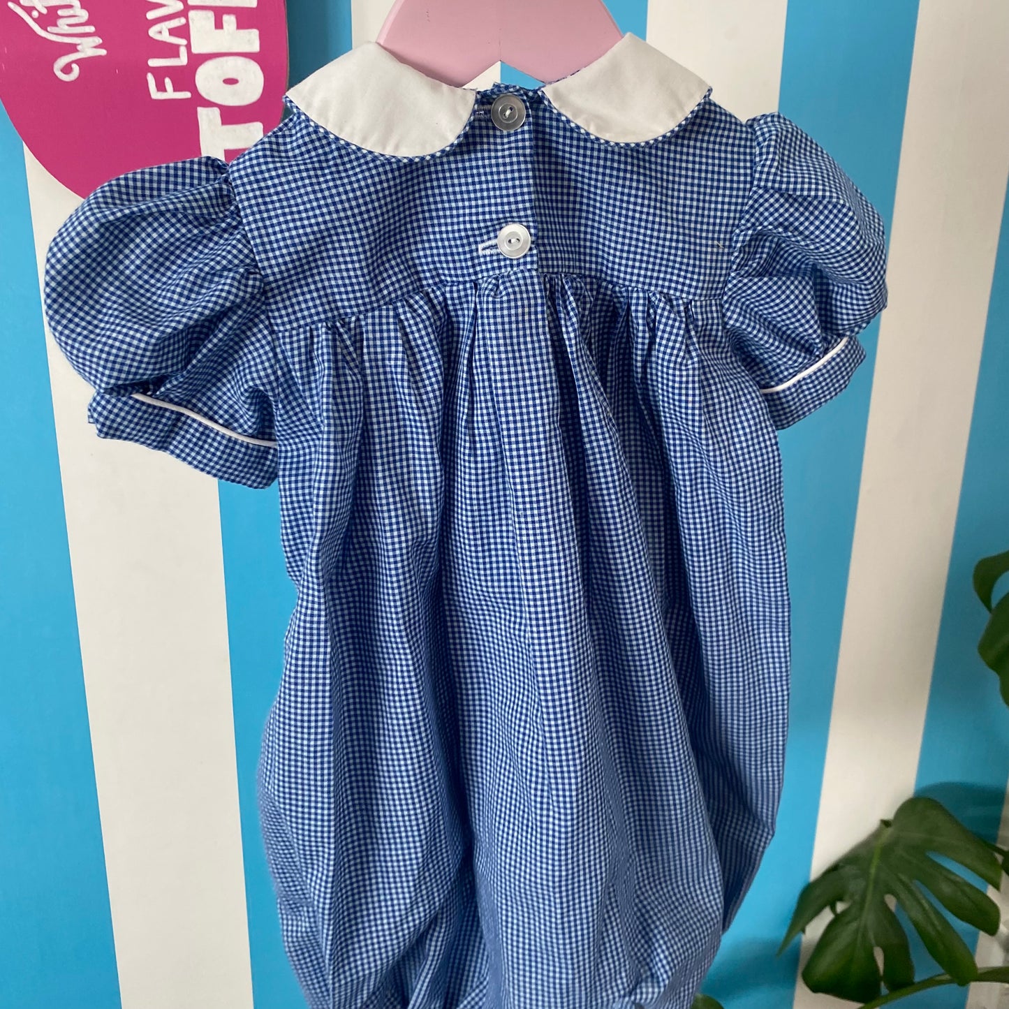 Vintage Handmade Smocked Romper - Size 1