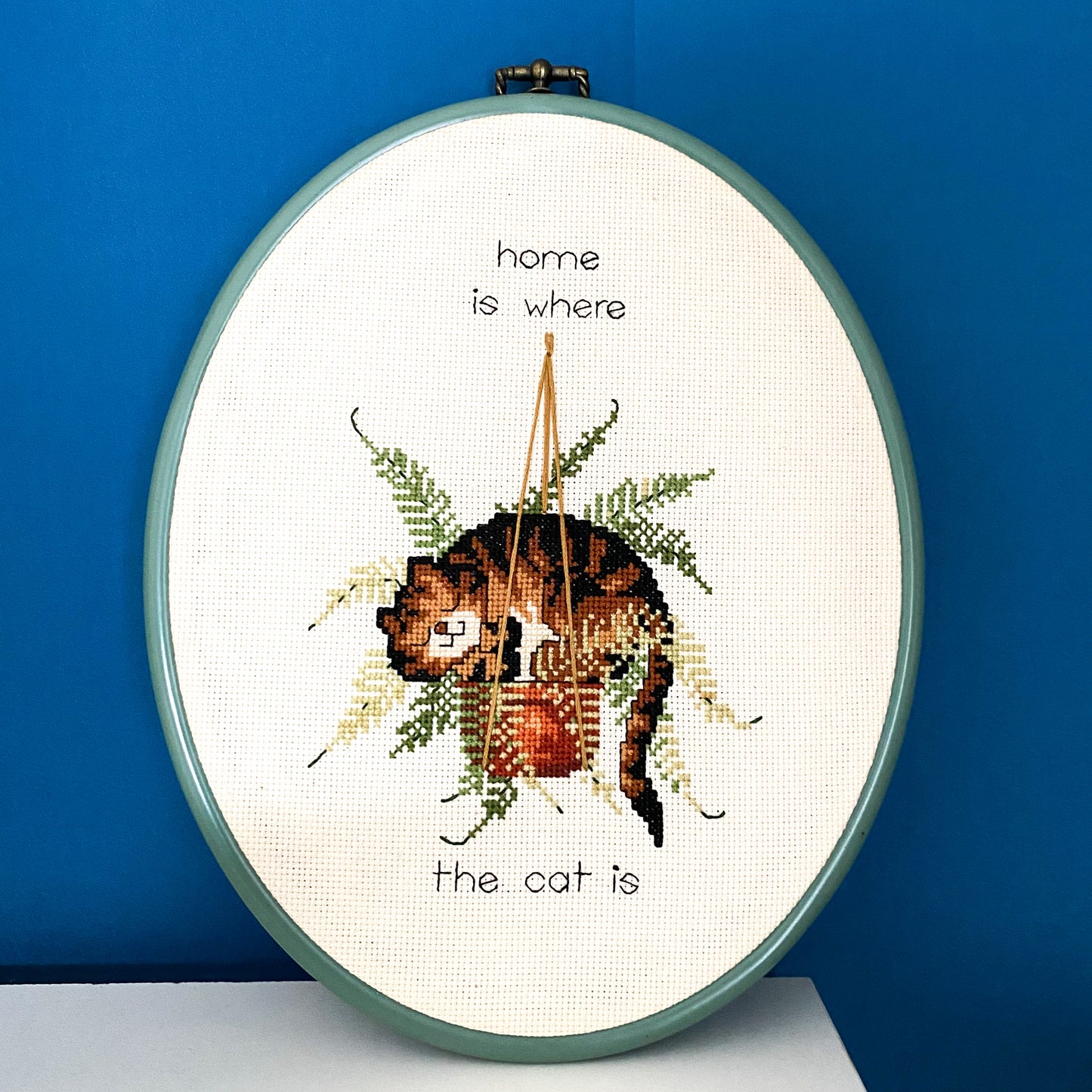 Home Is Where The Cat Is Embroidery Hoop