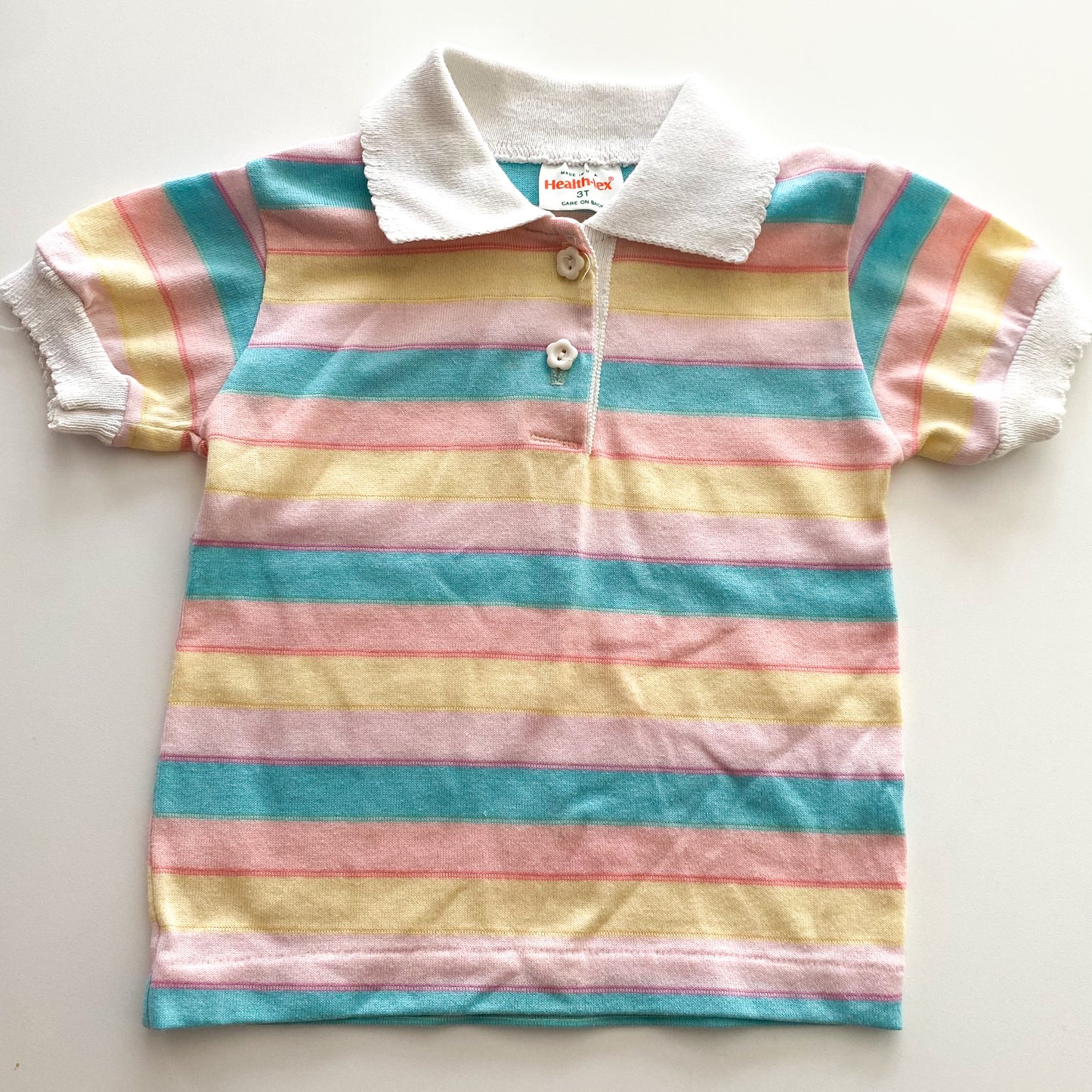Vintage Health-Tex Pastel Rainbow Polo - Size 3