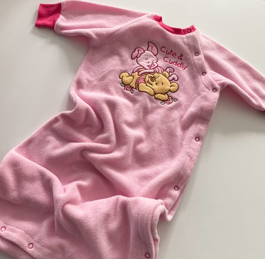 Vintage Disney Winnie The Pooh Fleece Pram Suit - Size 6-12M