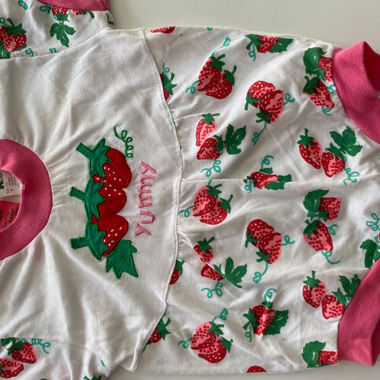 Vintage Strawberry Romper - Size 1