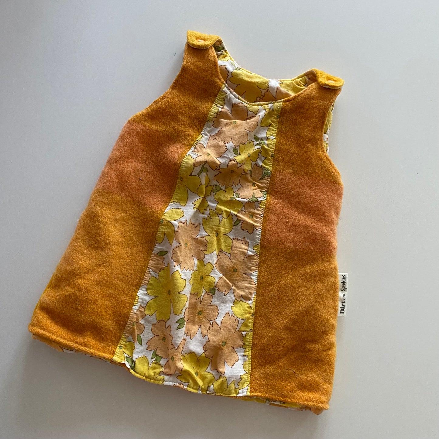 Handmade Wool/Floral Reversible Dress - Size 1