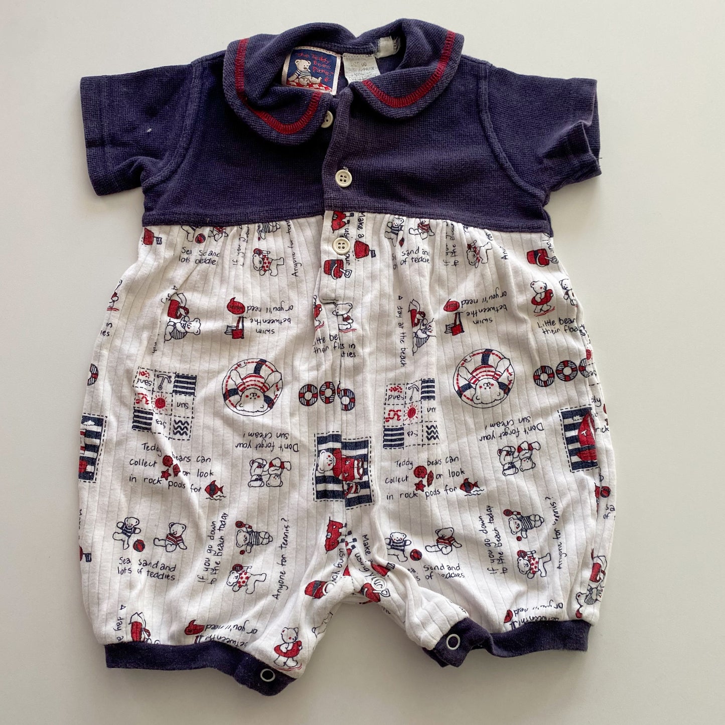 Vintage Teddy Bears Picnic Romper - Size 6M