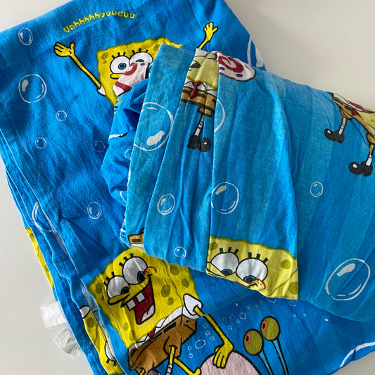 SpongeBob Flannelette Fitted & Flat Single Sheets