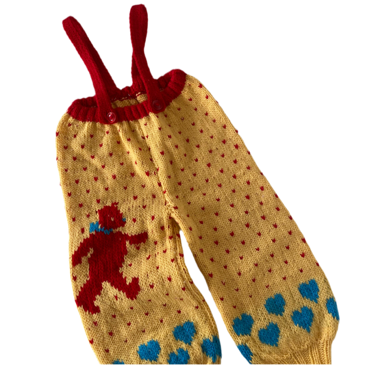 Handmade Knit Overall Pants - Size 1-2Y