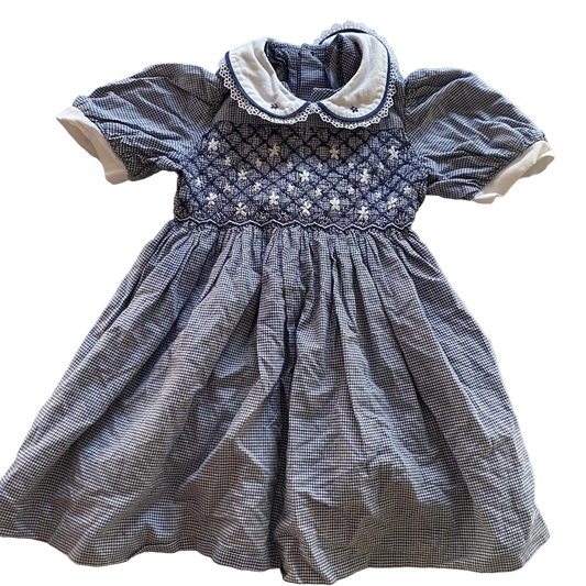 Vintage Smocked Dress - Size 1-2Y