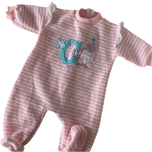 Vintage Footed Romper - Size 3-6M