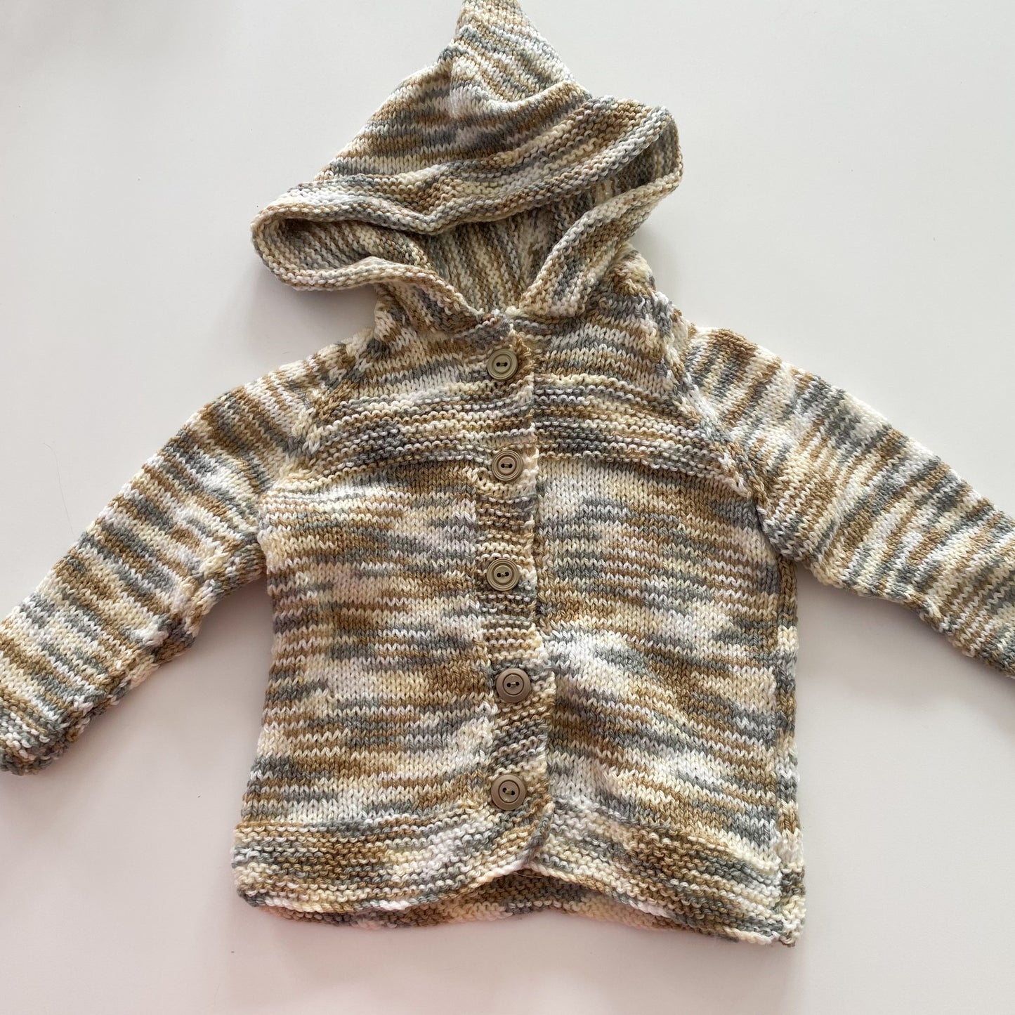 Handmade Knit Hooded Cardigan - Size 1