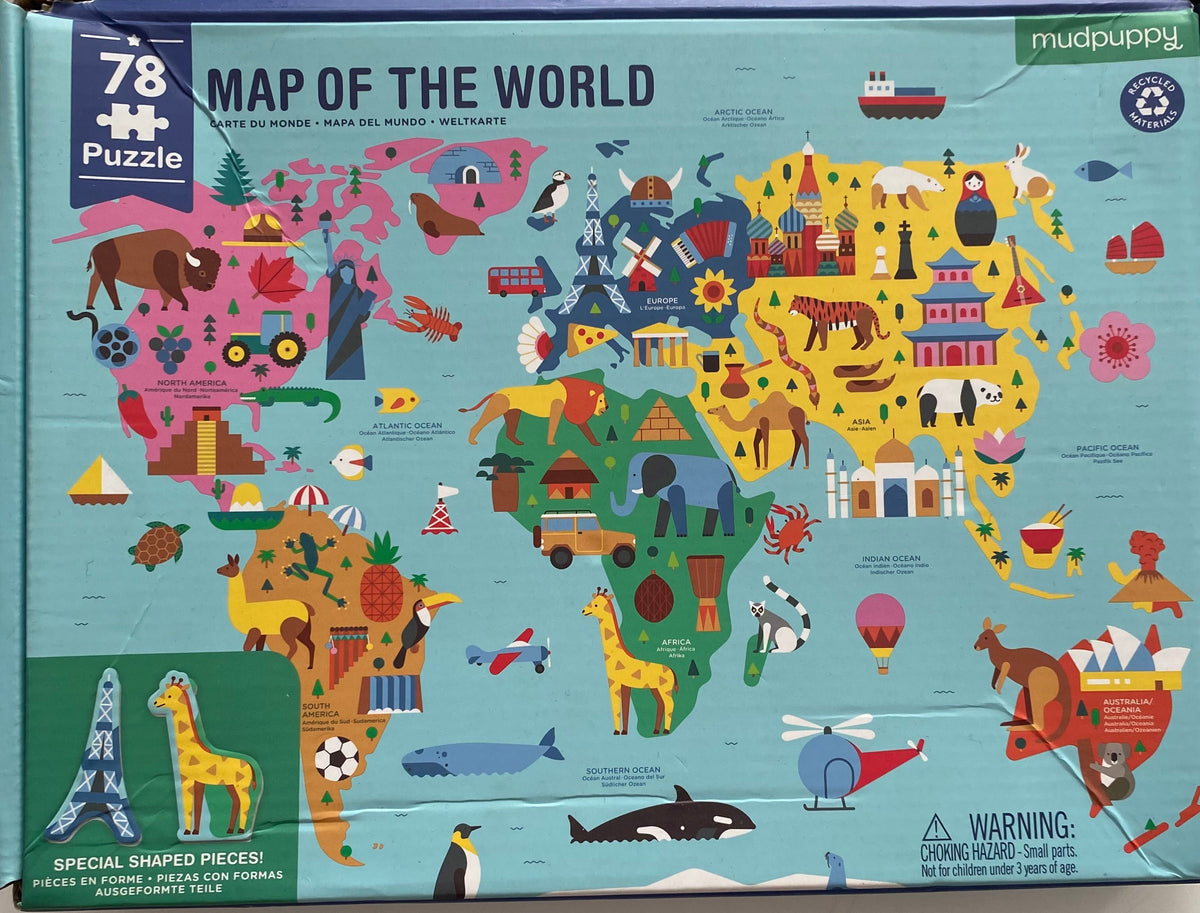 Mudpuppy Map Of The World 78 Piece Puzzle – Thrifty Grace