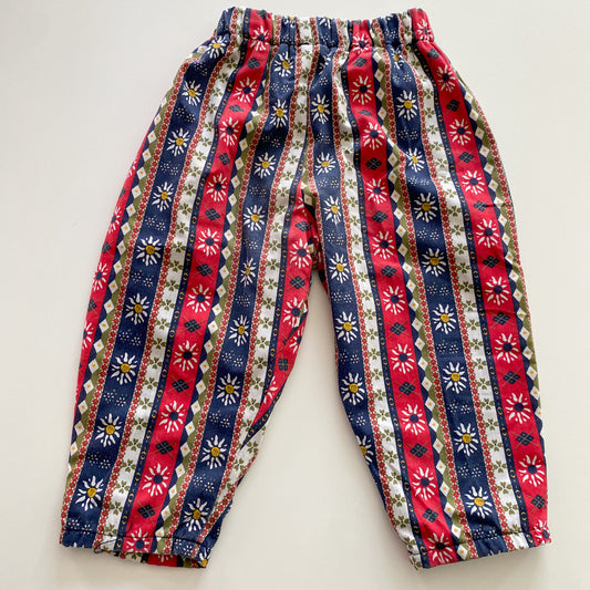 Vintage Floral Print Pants - Size 1