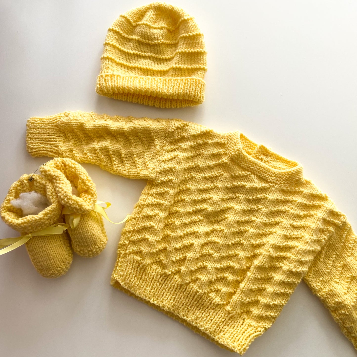 Handmade Yellow Knit Set - Size 6-12M