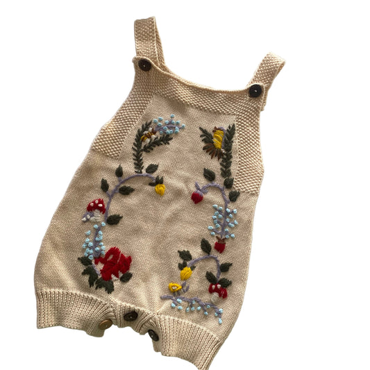 Gorgeous Knit Embroidery Knit Romper - Size 6-12M
