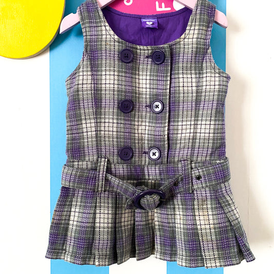 Y2K Tartan Pumpkin Patch Dress - Size 2