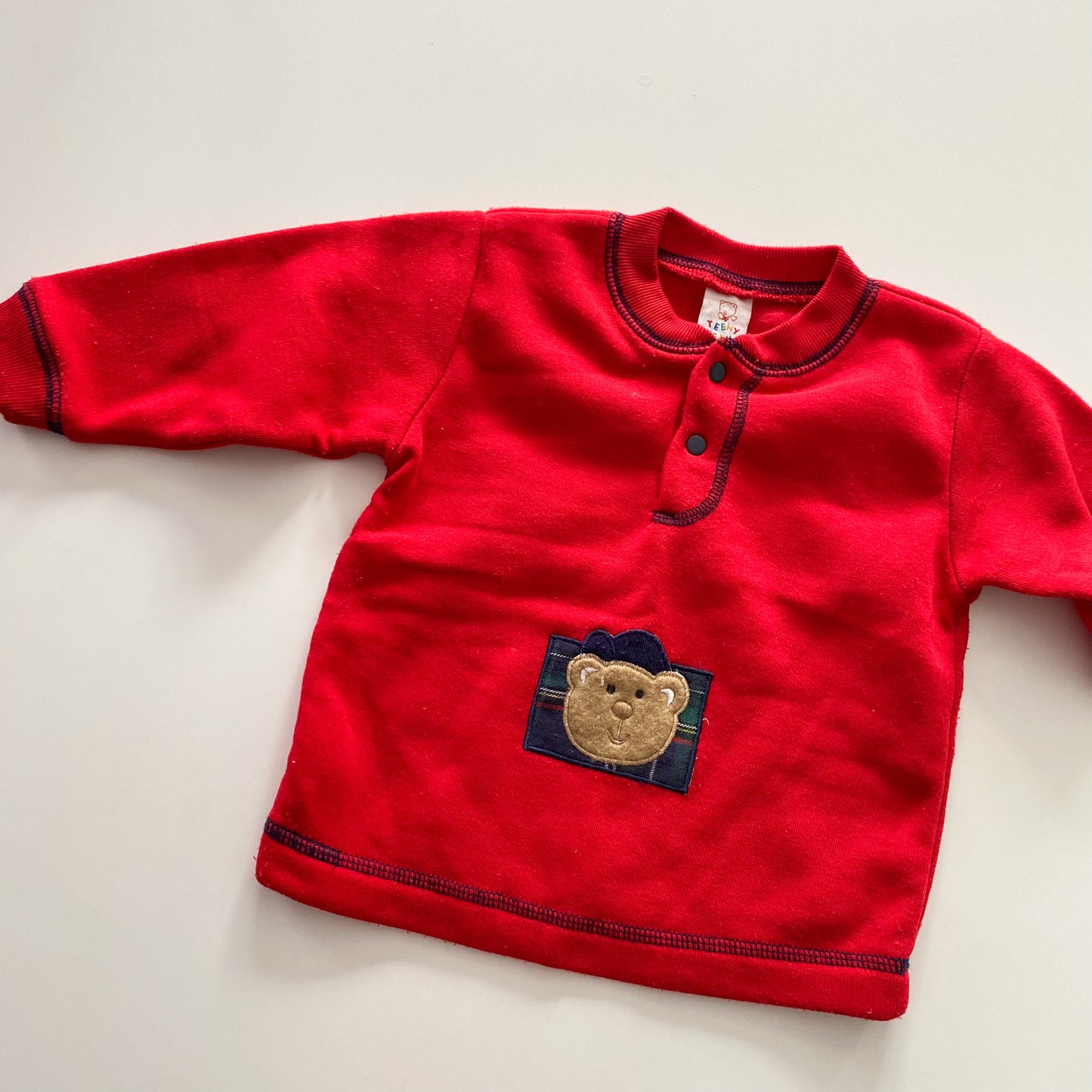 Vintage Teeny Weeny Red Bear Jumper - Size 18M