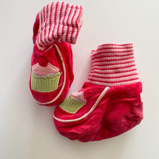 Vintage Pumpkin Patch Booties - Size 3-6M