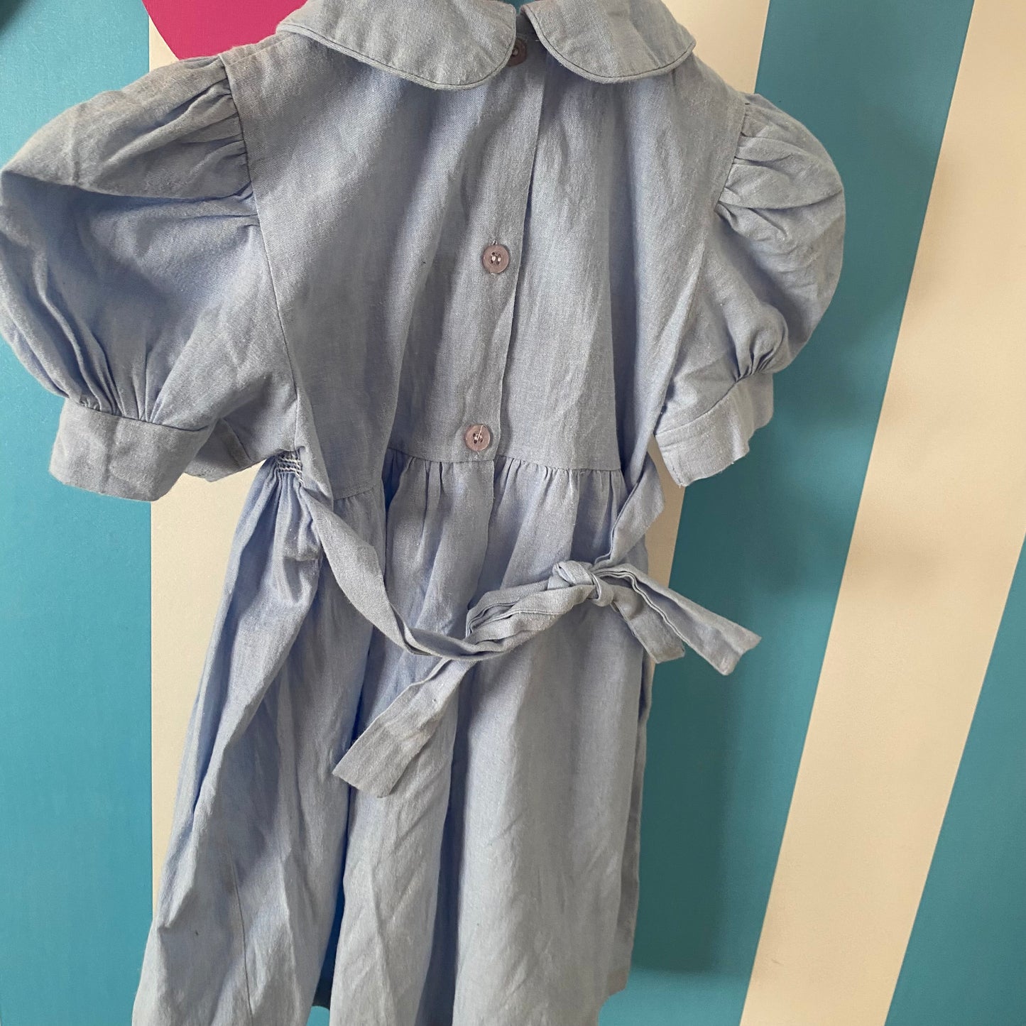 Vintage Tickled Pink Smocked Dress - Size 4