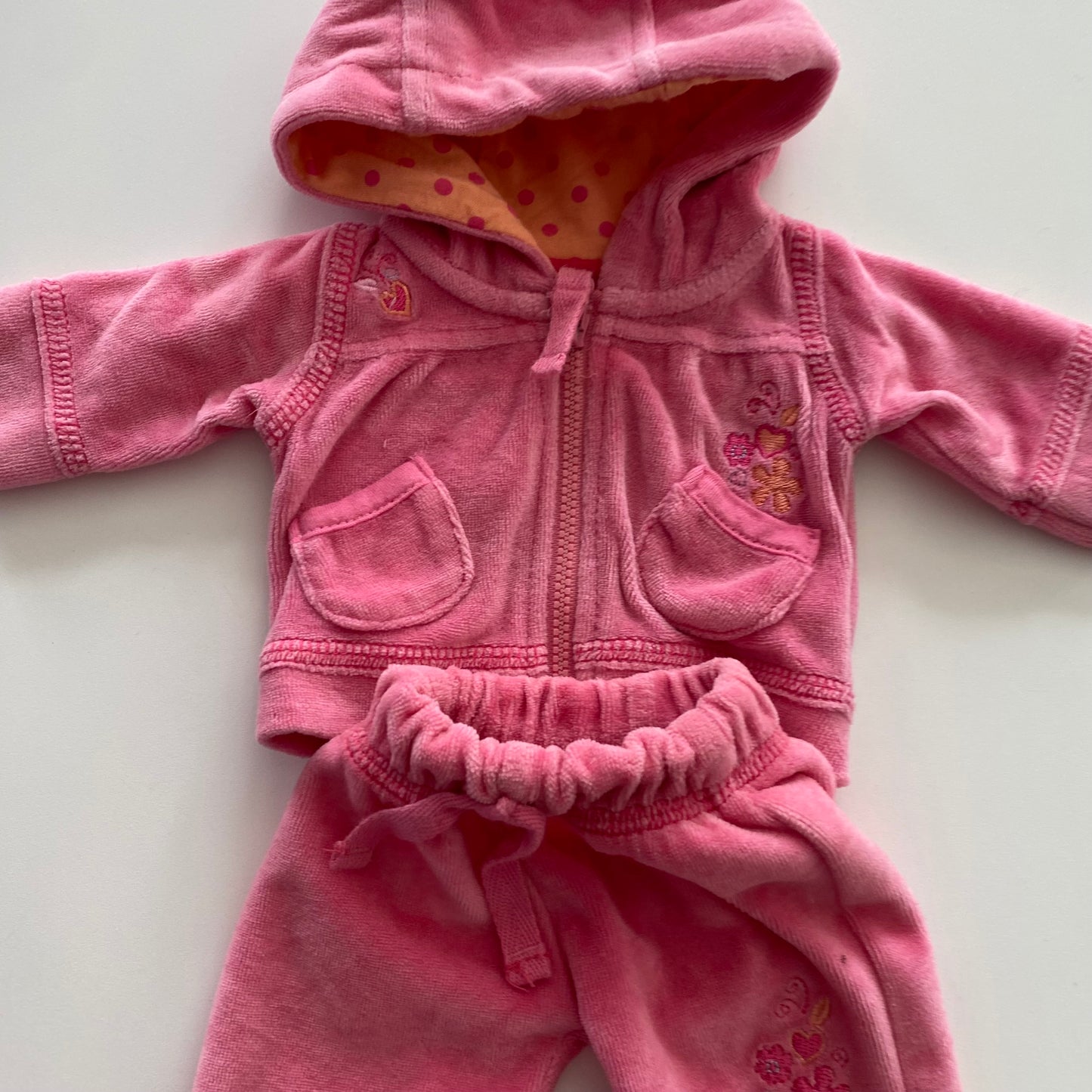Vintage Pumpkin Patch Bear Velour Tracksuit