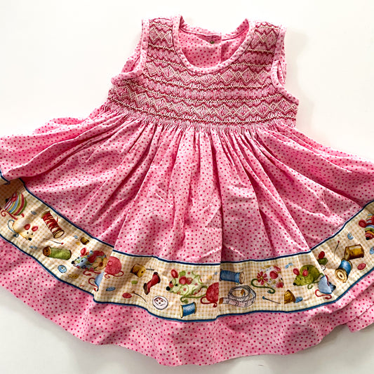 Vintage Smocked Dress - Size 12M
