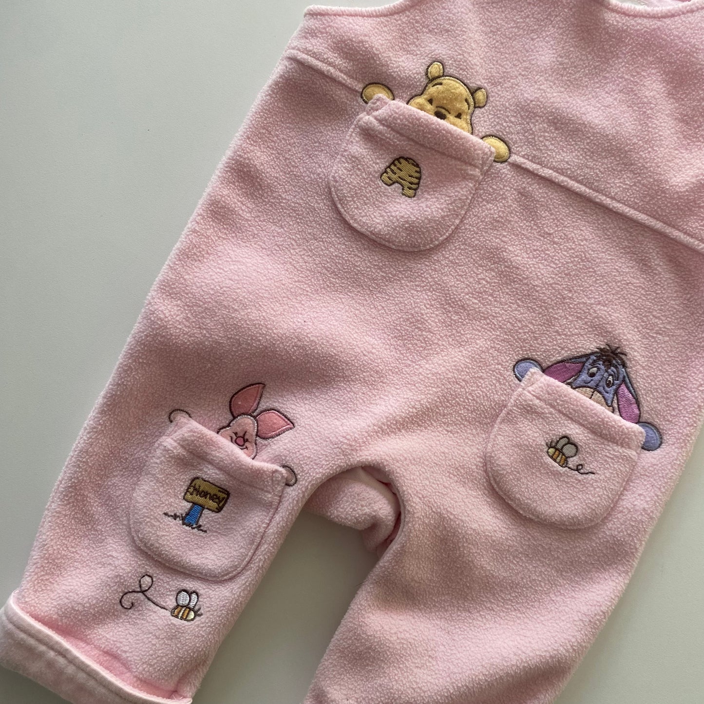 Disney Winnie The Pooh Fleece Overalls - Size 0-3M
